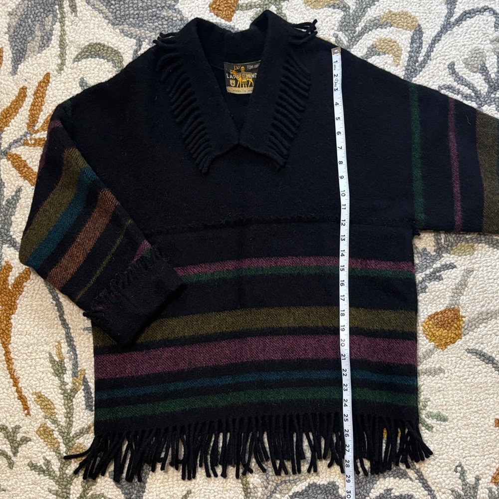 Vintage Lapp lander fringe 100% wool sweater made in Norway - Picture 10 of 13